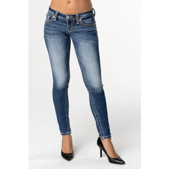 Miss Me signature skinny jeans sz 28 WJ152 - Picture 1 of 7